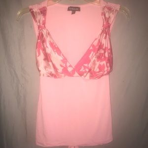 Bebe pink floral short sleeve top